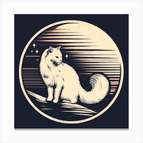 Cat In The Moonlight Canvas Print