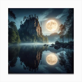  the moon art night Canvas Print