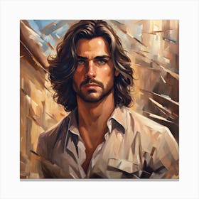 Man With Long Hair 3 Canvas Print