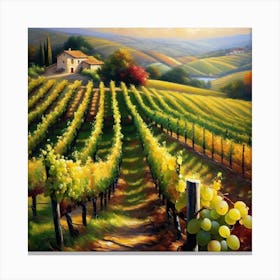 Vineyards In Tuscany 3 Canvas Print