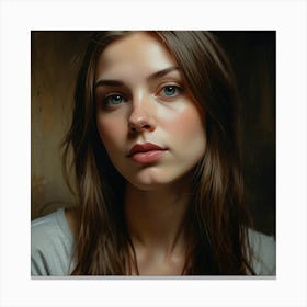 Portrait Of A Young Woman paintings art print Canvas Print