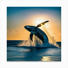 Humpback Whale Jumping 1 Canvas Print