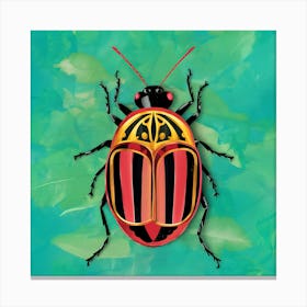 Colourful Insect Print Art 4 Canvas Print