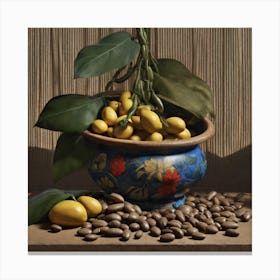 Lemons In A Bowl Canvas Print