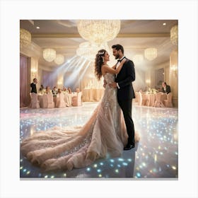 An Ultra Realistic 3d Rendering Of An Opulent Wedding Celebration Lavish Victorian Golden Decorated (1) Canvas Print