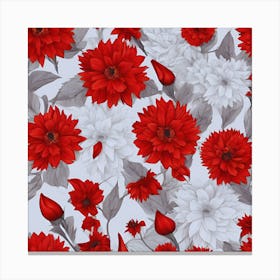 Red Dahlias Canvas Print