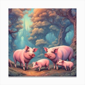 Cute Pigs Canvas Print