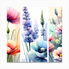 Watercolor Flowers Set Canvas Print