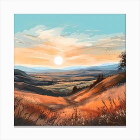 Autumn Countryside Sunset Canvas Print