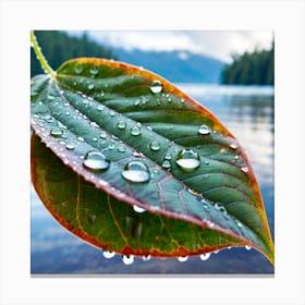 Leaf With Water Droplets 1 Canvas Print