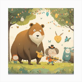 Bears In The Forest 1 Canvas Print