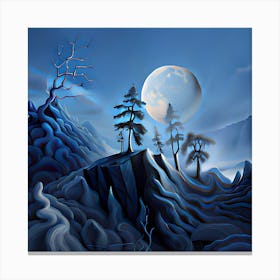 Moon And Trees Canvas Print