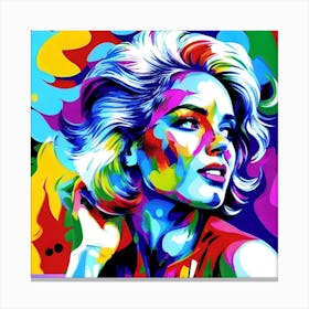 Woman With Colorful Hair Canvas Print