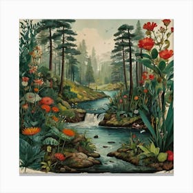 River In The Forest 1 Canvas Print