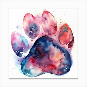 Watercolor Paw Print Canvas Print