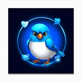 Twitter Social Media Networking Microblogging Platform App Icon Logo Bird Blue White Twe Canvas Print