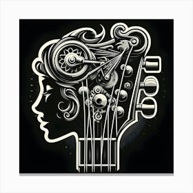 Portrait Of A Woman With A Guitar Canvas Print