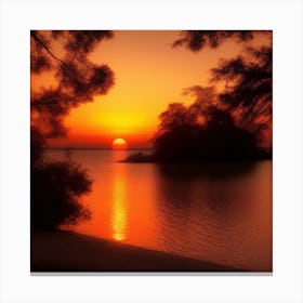 Sunset At The Lake Canvas Print