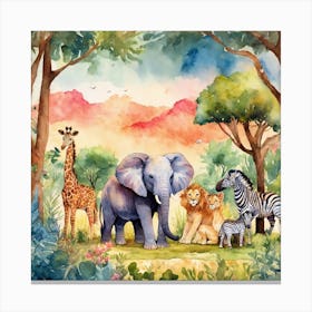 Zoo Animals 3 Canvas Print