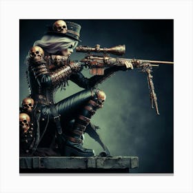 Steampunk Girl With Rifle Canvas Print