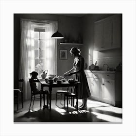 Child At The Table Canvas Print