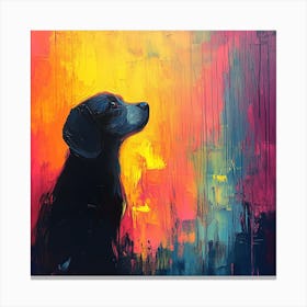 Dog In The Sky abstract color background Canvas Print