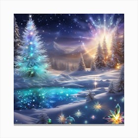 Christmas Tree In The Snow 2 Canvas Print
