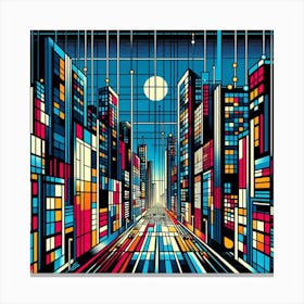 Urban Symphony in Neon 2 Canvas Print