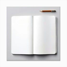 Blank Notebook And Pen Canvas Print