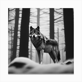 Wolf In The Woods 29 Canvas Print