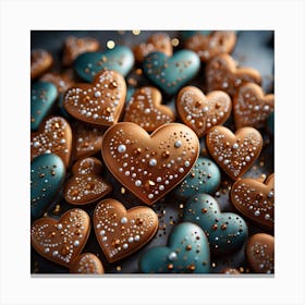 3d Rendering Of Hearts Canvas Print