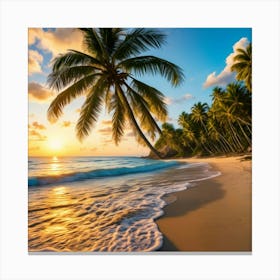 Sunrise On The Beach Canvas Print