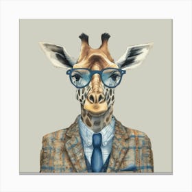 Watercolour Funky Giraffe Canvas Print