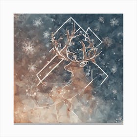 Deer With Snowflakes, Digital art, Rein deer, Christmas Tree, Christmas vector art, Vector Art, Christmas art, Christmas Canvas Print