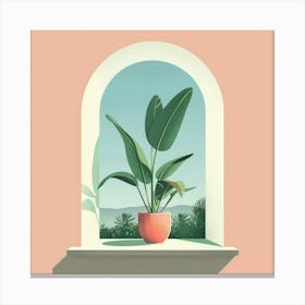 Plant On Window Sill Canvas Print