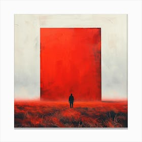 Red Door in a red field - abstract art, abstract painting  city wall art, colorful wall art, home decor, minimal art, modern wall art, wall art, wall decoration, wall print colourful wall art, decor wall art, digital art, digital art download, interior wall art, downloadable art, eclectic wall, fantasy wall art, home decoration, home decor wall, printable art, printable wall art, wall art prints, artistic expression, contemporary, modern art print, Canvas Print