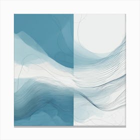 Abstract Minimalist Painting That Represents Duality, Mix Between Watercolor And Oil Paint, In Shade Canvas Print