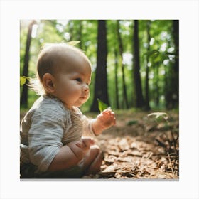 Baby In The Forest Canvas Print