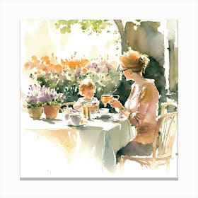 Mothers Day Watercolor Wall Art Canvas Print