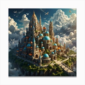 Fantasy Castle In The Sky 1 Canvas Print