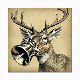 Deer With Horn Canvas Print