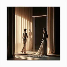 Two Women In A Room Canvas Print