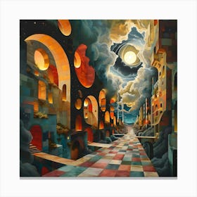 City In The Sky, Pop Surrealism, Lowbrow Canvas Print