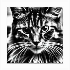 Black And White Cat 1 Canvas Print