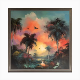 Sunset In The Jungle 1 Canvas Print