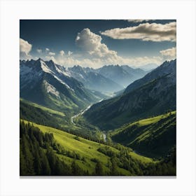 Depict Valleys Filled With Clouds. Canvas Print