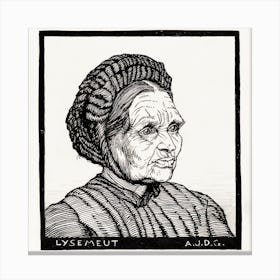 Portrait Of Laren Farmer's Wife Named Lysemeut, Julie De Graag Canvas Print