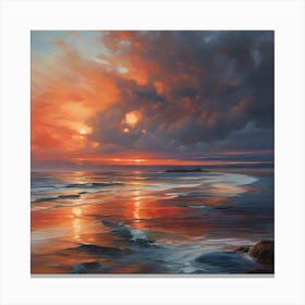 Sunset at the sea 1 Canvas Print