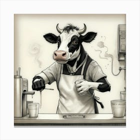 Cow Milking Canvas Print