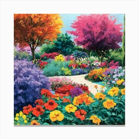 Capture The Vibrant Colors Of A Garden In Full Blo  Canvas Print